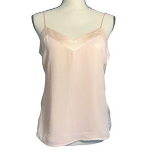 Banana Republic pink dressy tank with satin​​​​​​​​​​​​​​​​​​​​​